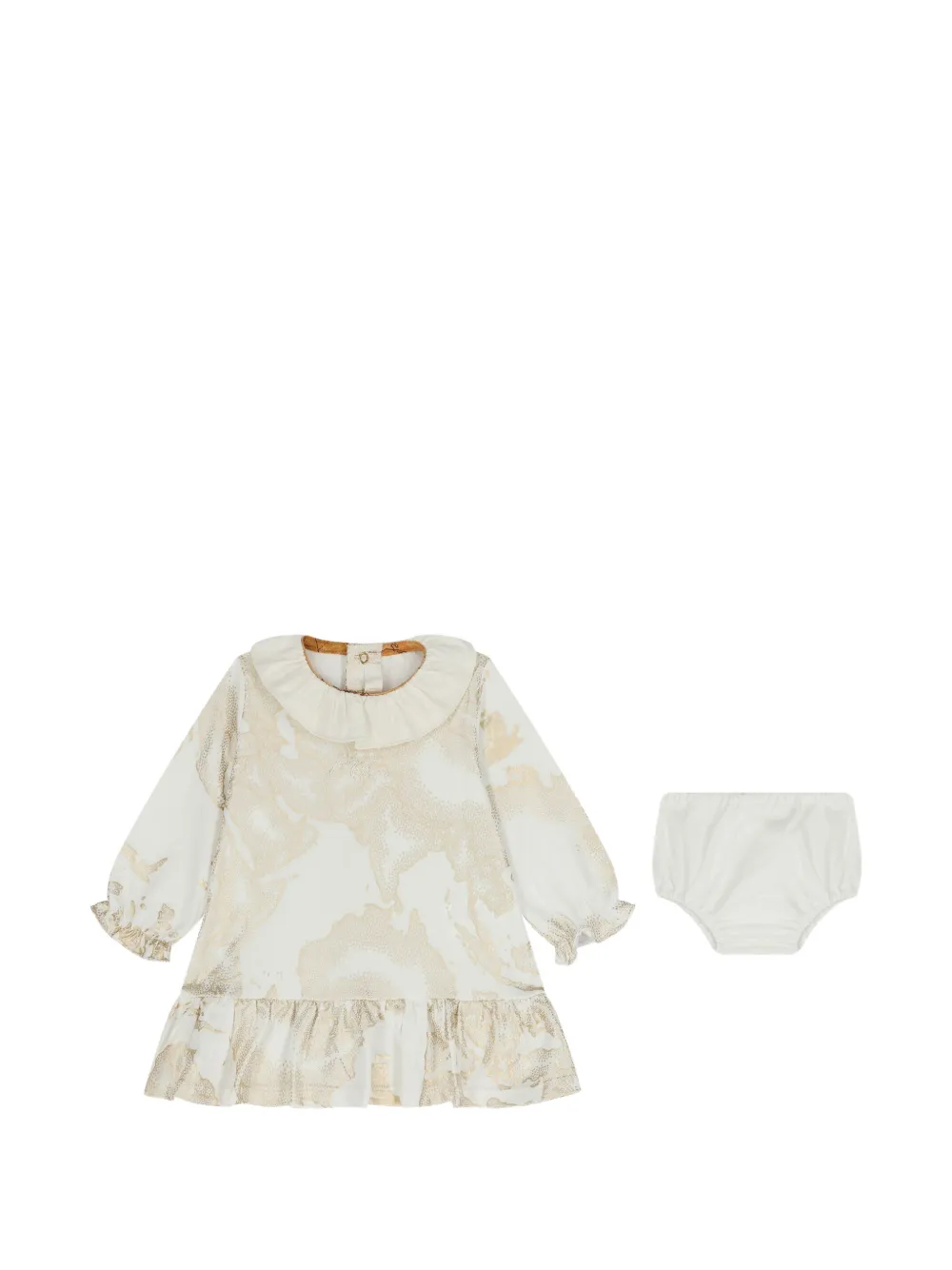 Alviero Martini Kids Abito con stampa Geo Map (2 pezzi) - Bianco