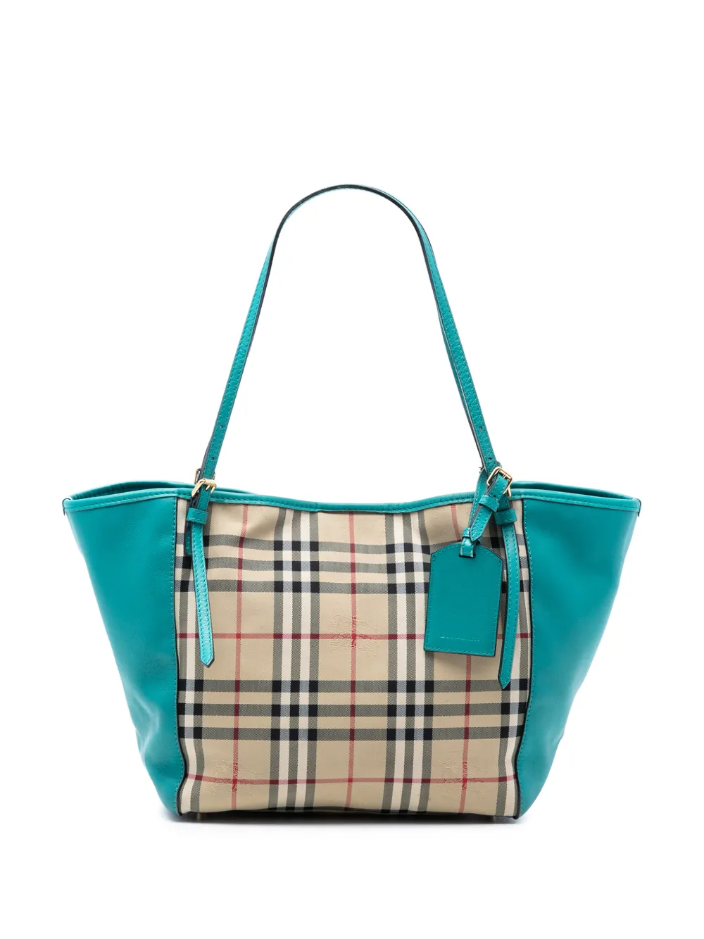 Burberry Pre-Owned 2000-2017 Small Haymarket Check Canvas and Leather Canterbury tote bag - Blu