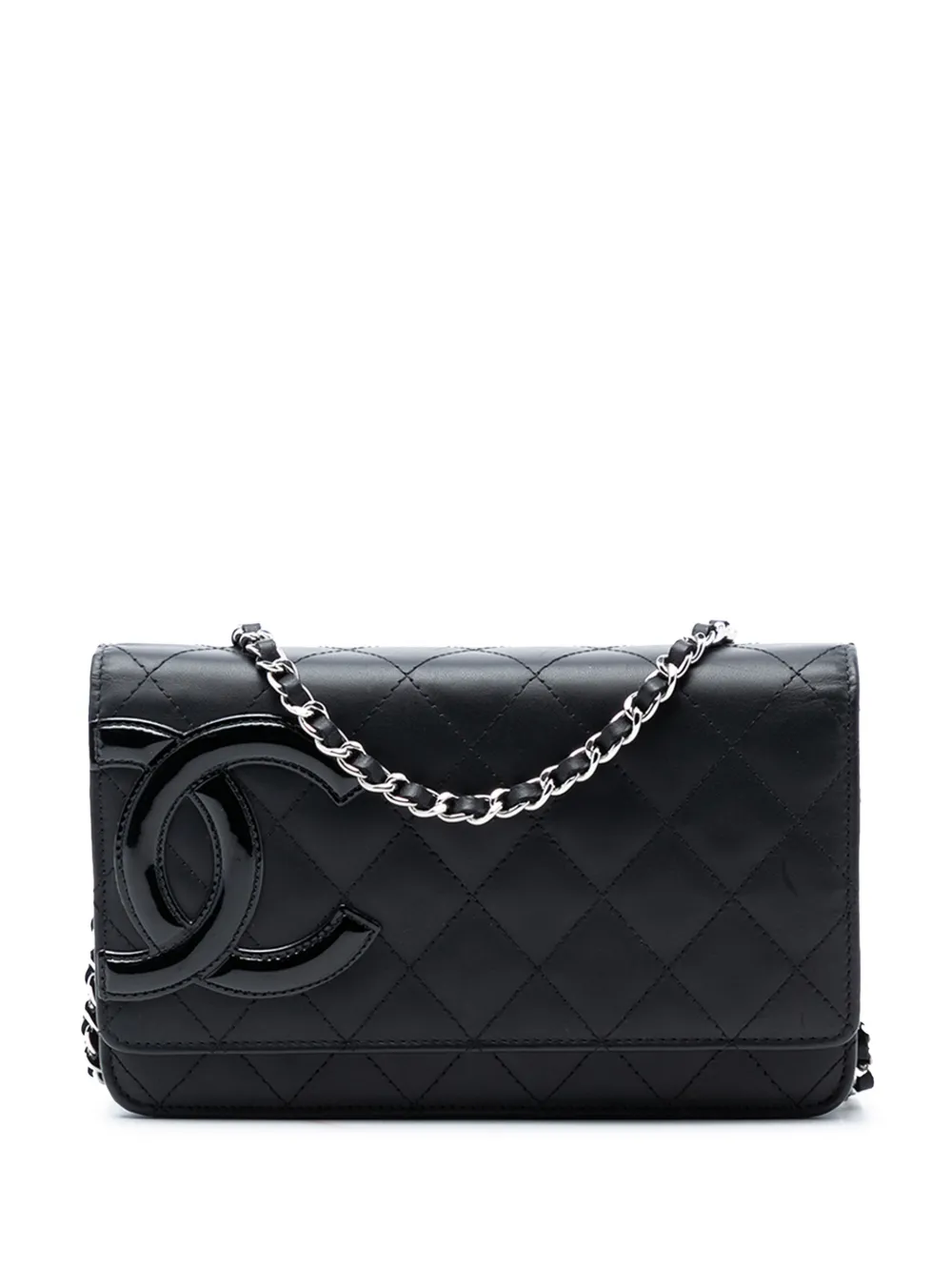 CHANEL Pre-Owned 2014 Quilted Lambskin Cambon Ligne Wallet On Chain crossbody bag - Nero