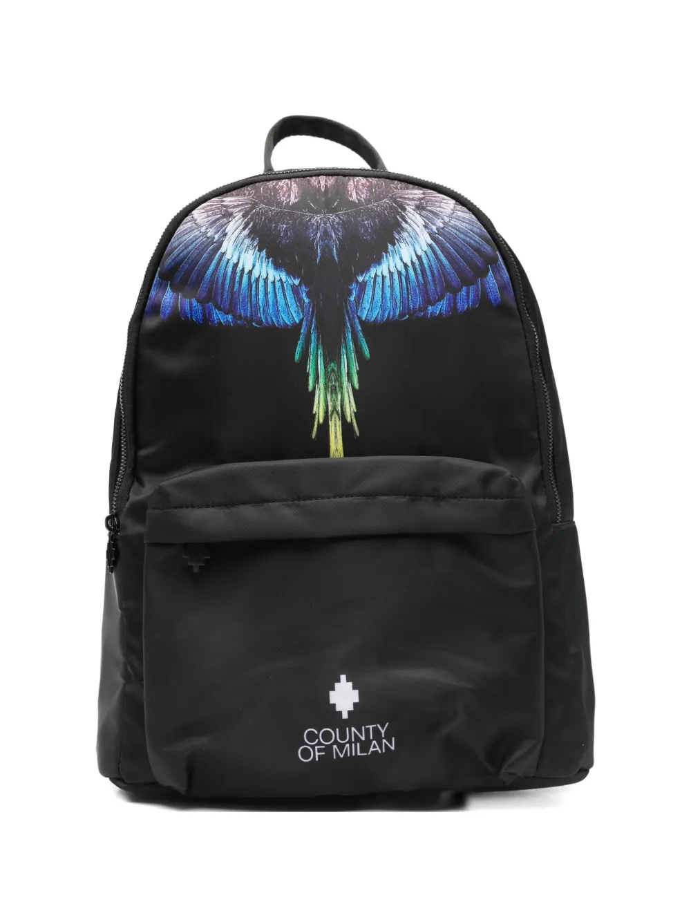 COUNTY OF MILAN wings-print backpack - Nero