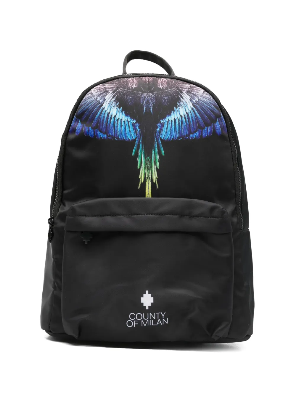 COUNTY OF MILAN wings-print backpack - Schwarz