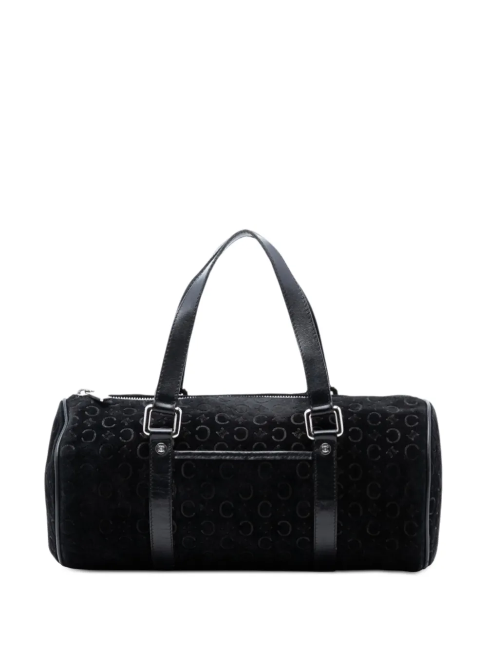 Celine Pre-Owned 20th Century C Macadam Suede handbag - Nero