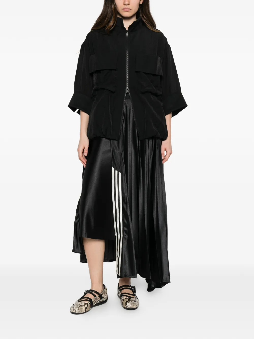 Willy Chavarria x Willy Chavarria Pleated Asymmetric Skirt | Black