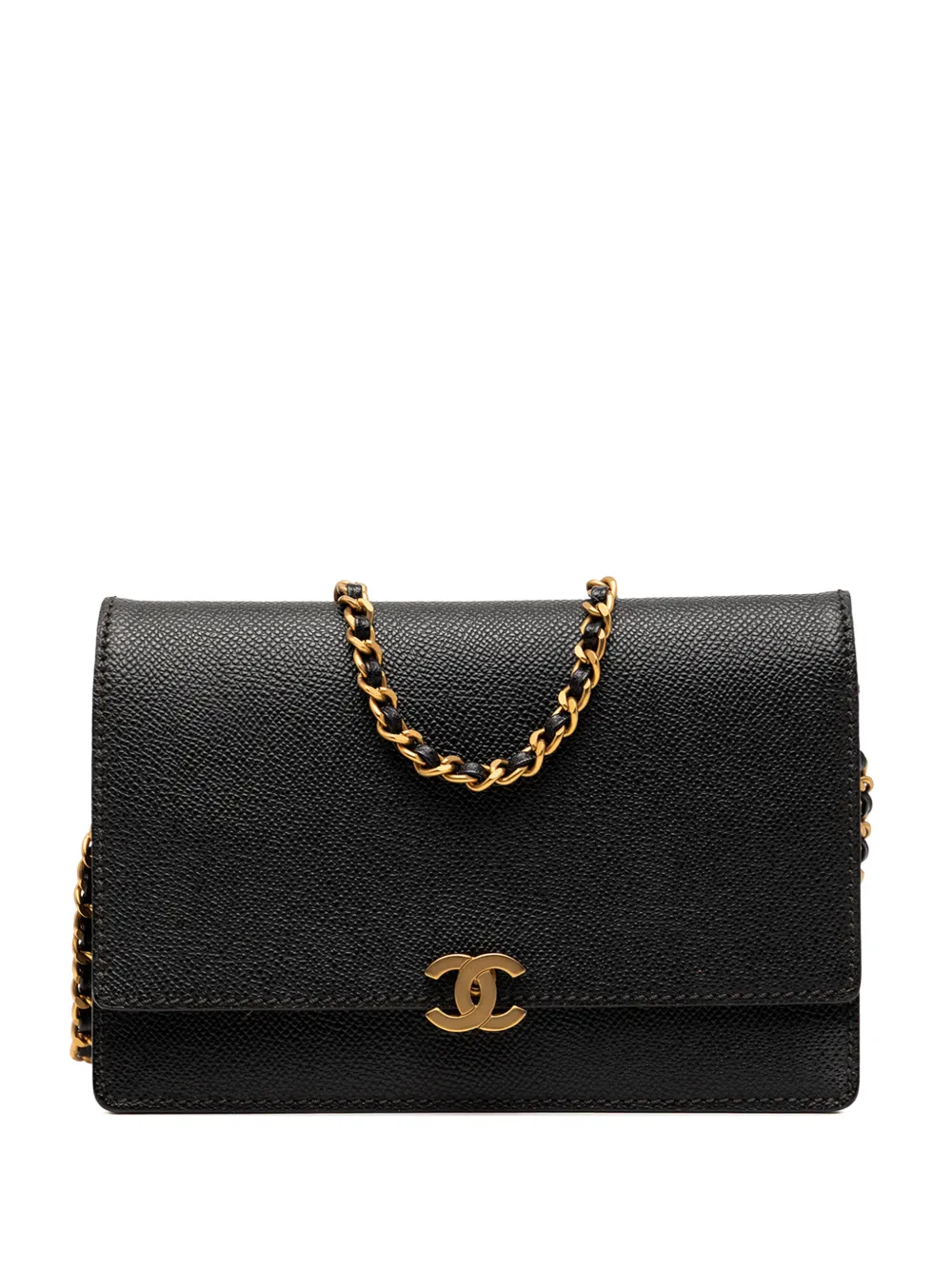 CHANEL Pre-Owned 1997-1999 CC Grained Calfskin Wallet on Chain crossbody bag - Nero