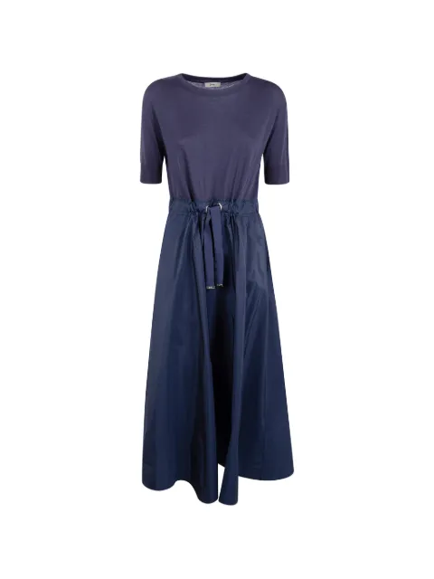 Herno drawstring panelled midi dress