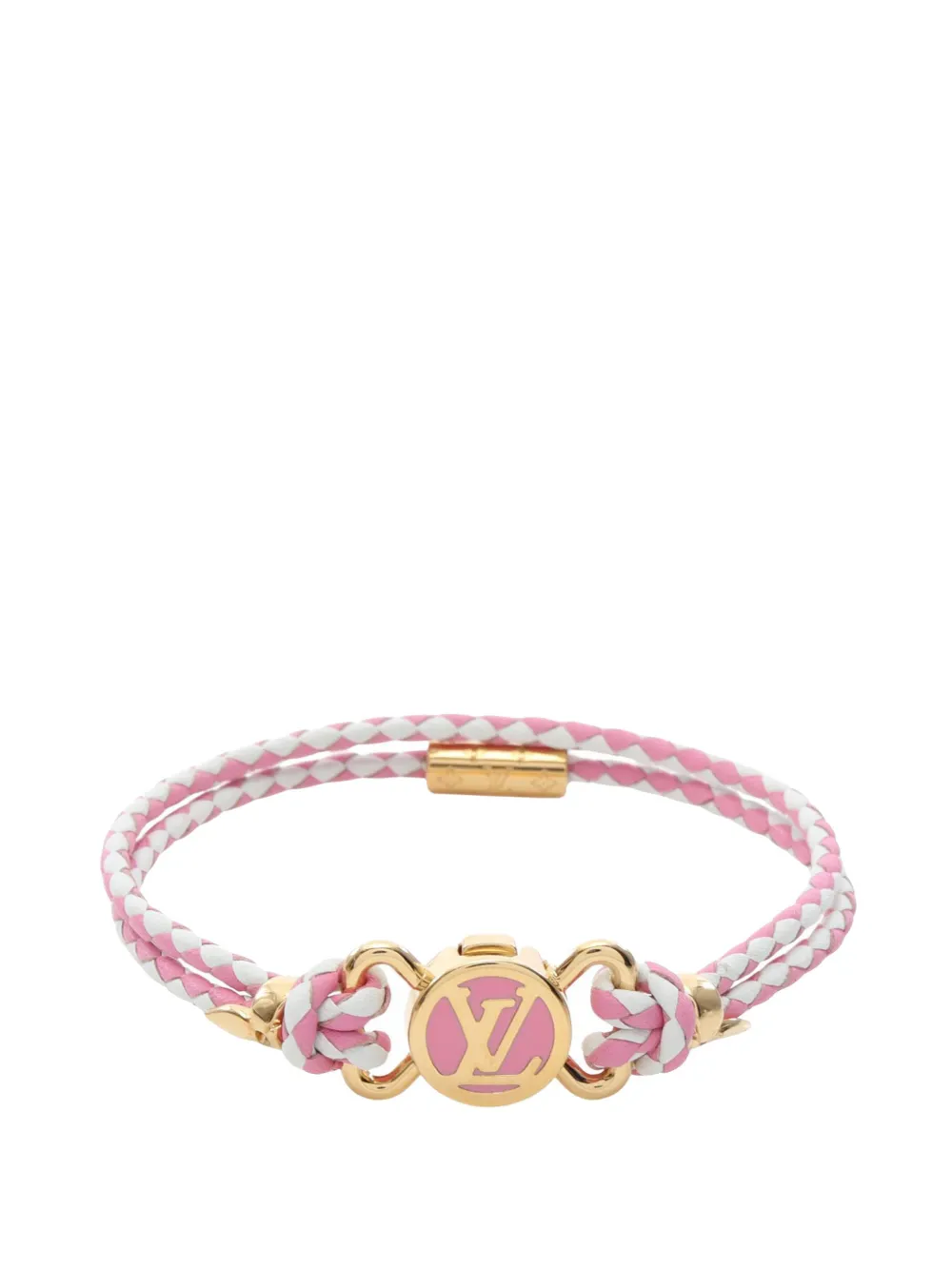 Louis Vuitton Pre-Owned 2024 Leather and Enamel LV Clic It Bracelet costume bracelet - Oro