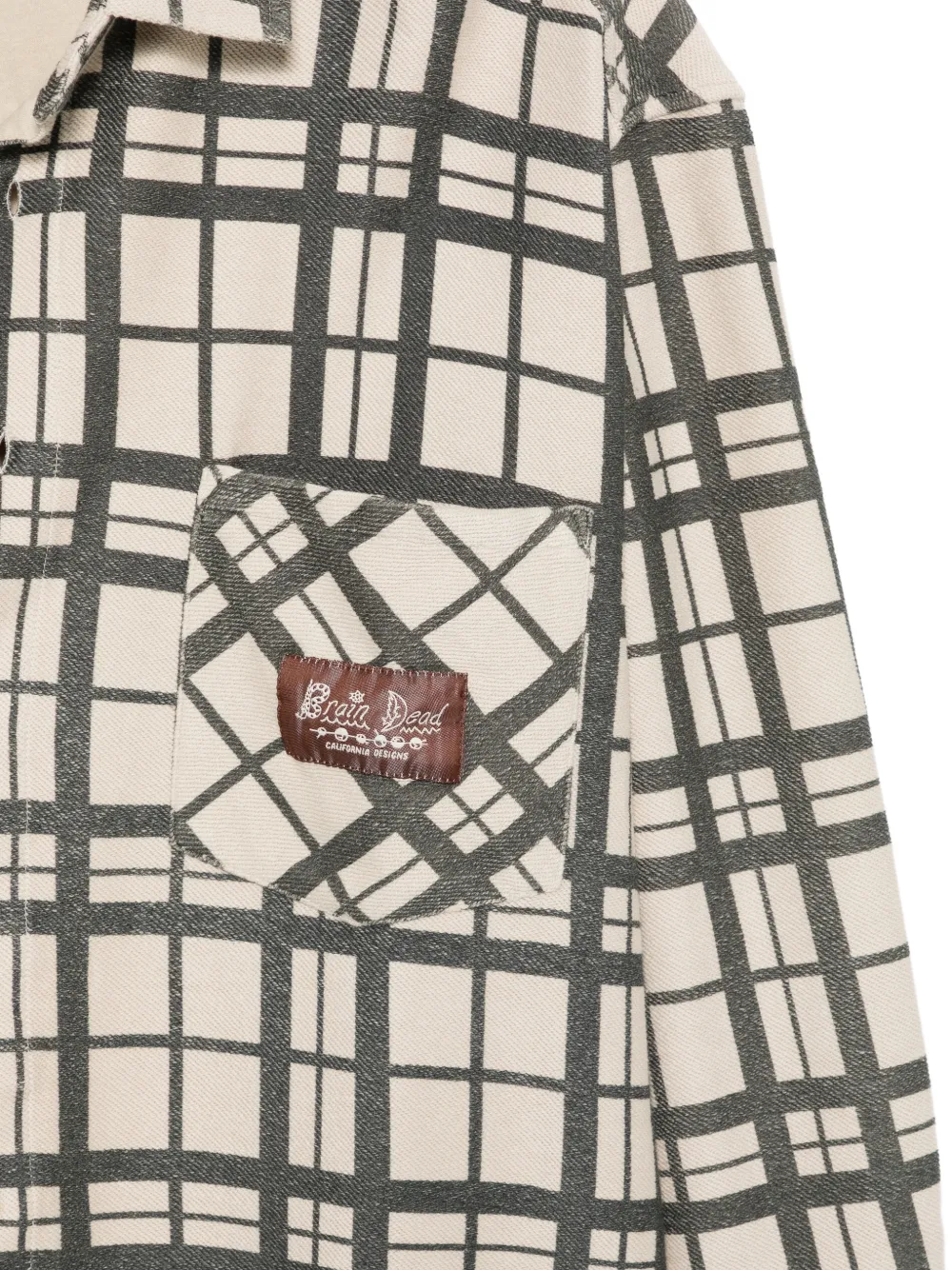 Brain Dead Check-patterned Shirt In Neutral