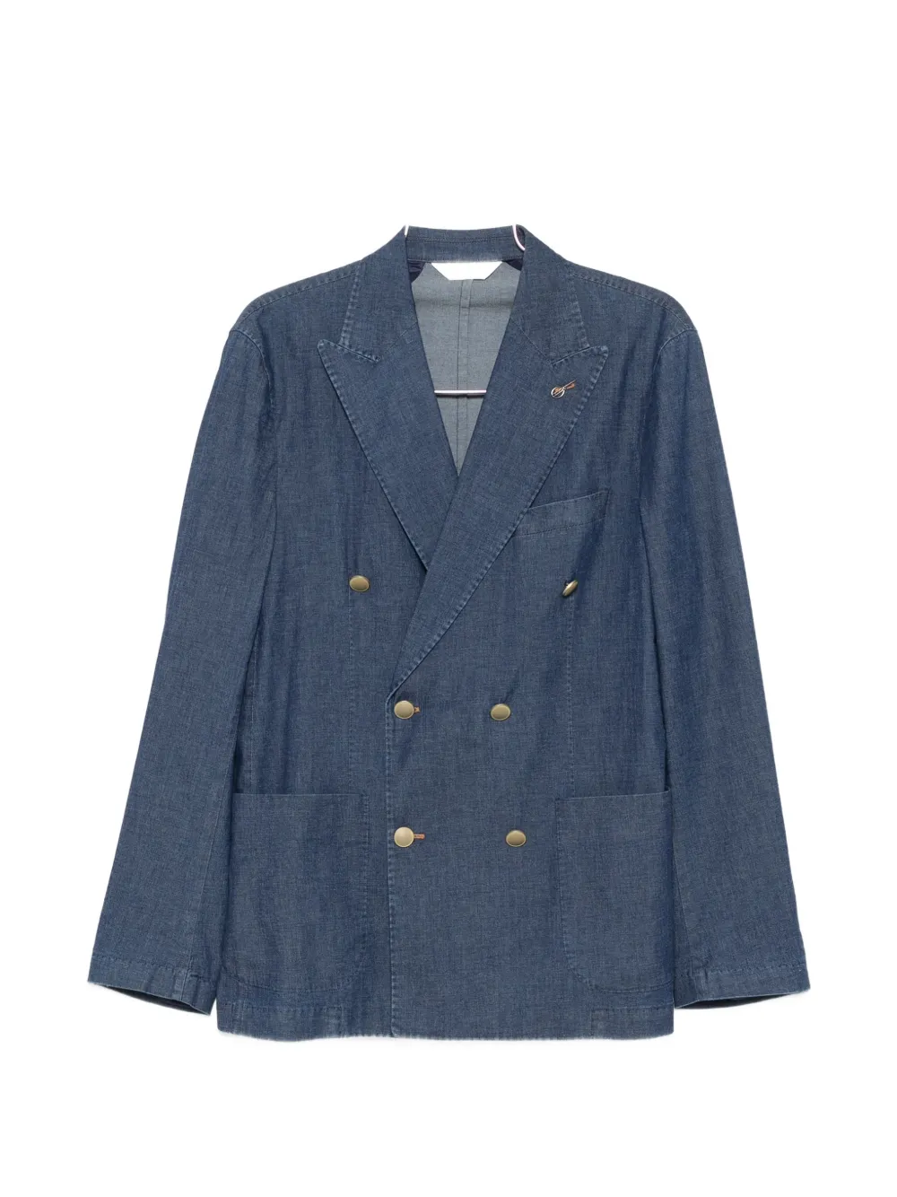 Paoloni double-breasted peak-lapels blazer - Blau