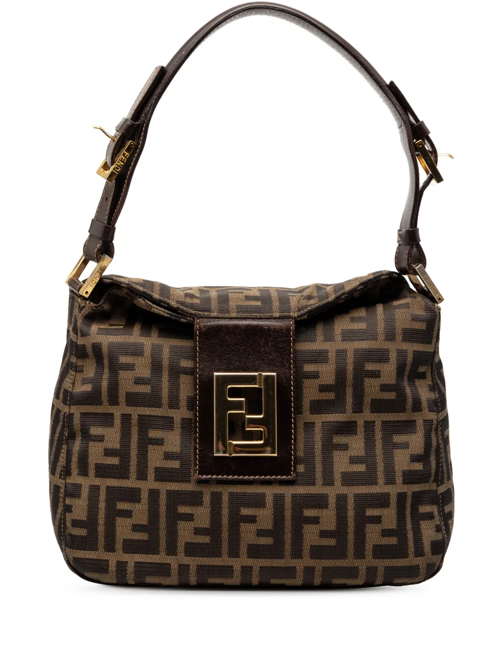 Fendi Pre-Owned 20th Century Zucca Canvas Double Flap shoulder bag - Marrone