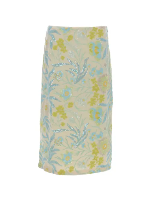 Baum Und Pferdgarten Jolette sequin-embellished floral-pattern midi skirt