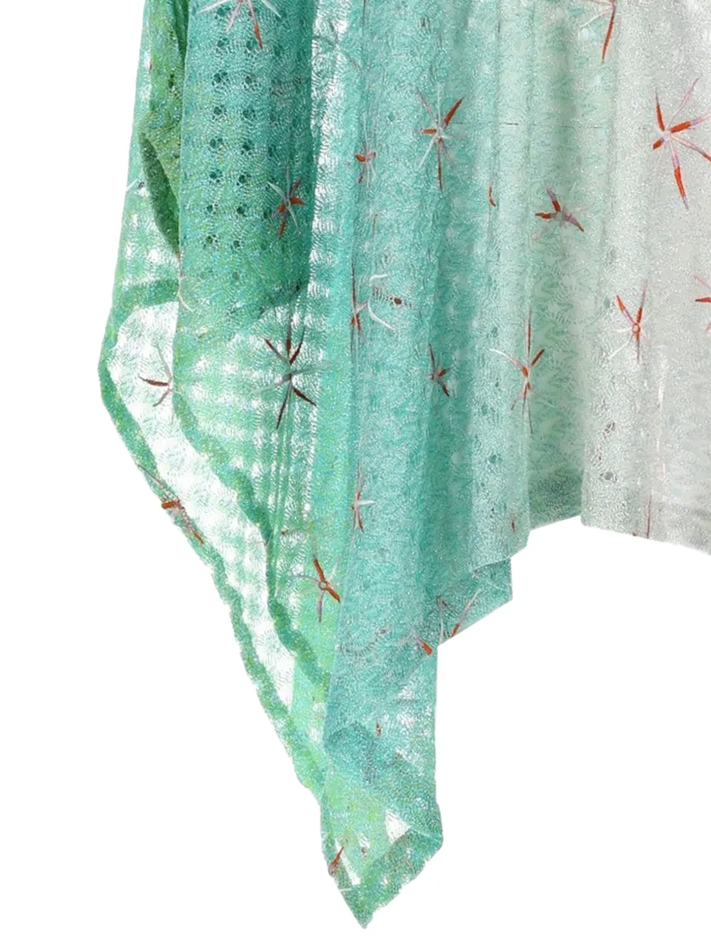 Missoni Gehaakte top met geborduurde bloemen Groen