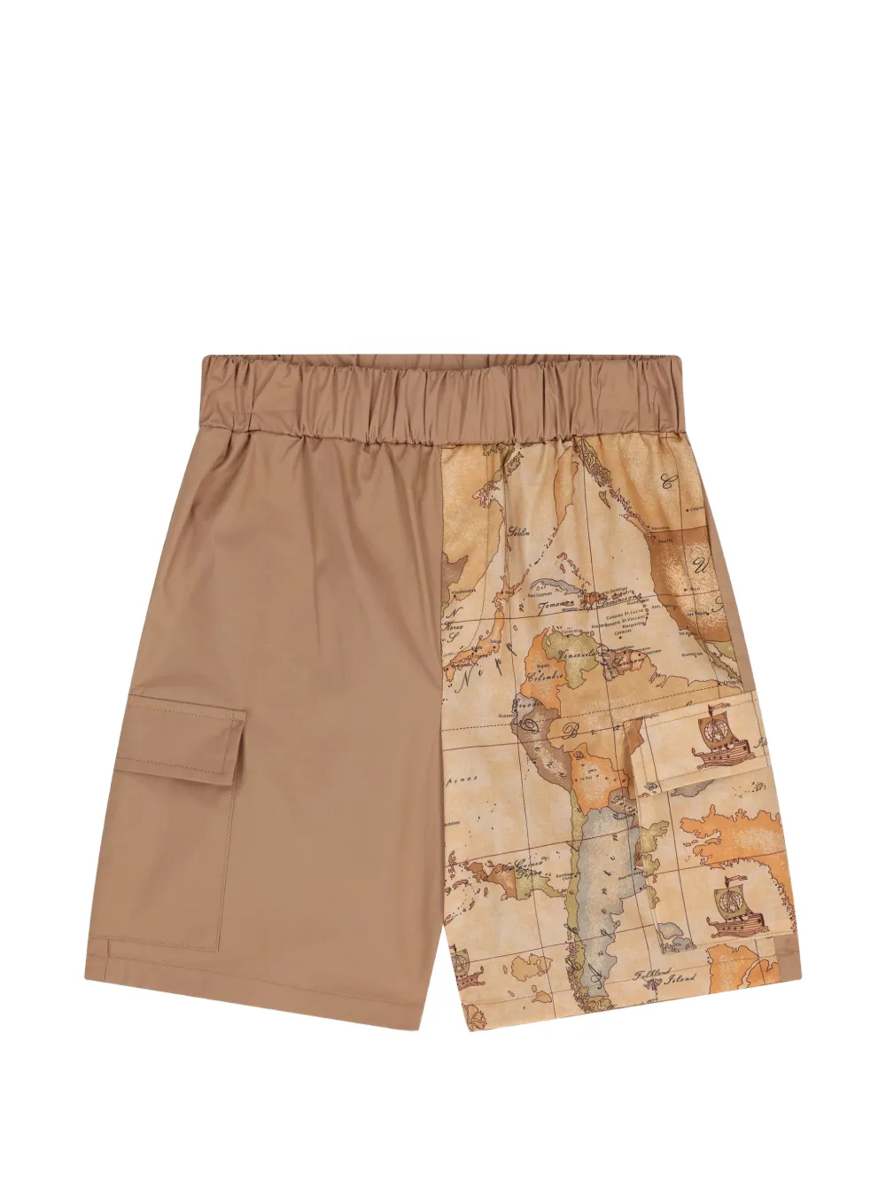 Alviero Martini Kids Geo Map shorts set Beige