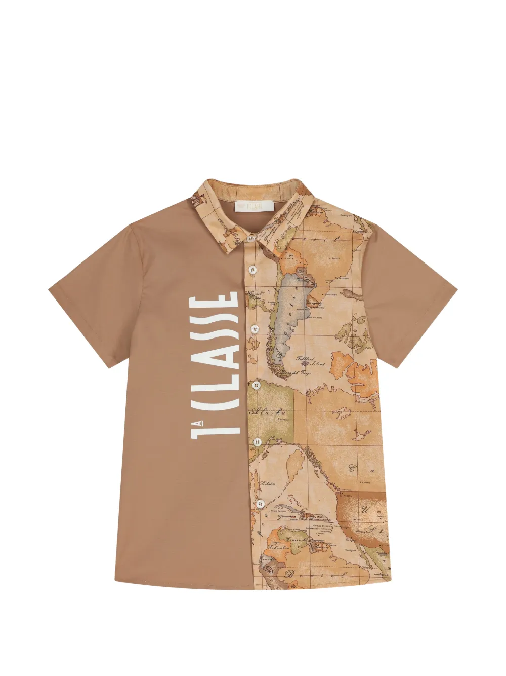 Alviero Martini Kids Geo Map shorts set Beige