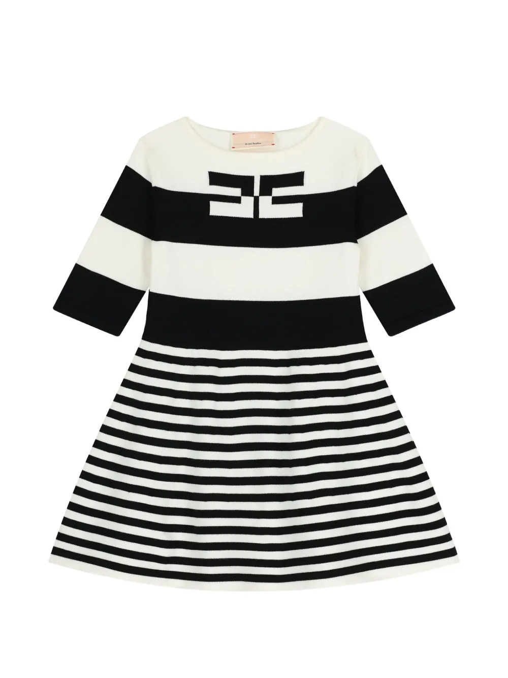 Elisabetta Franchi Kids striped dress - Black