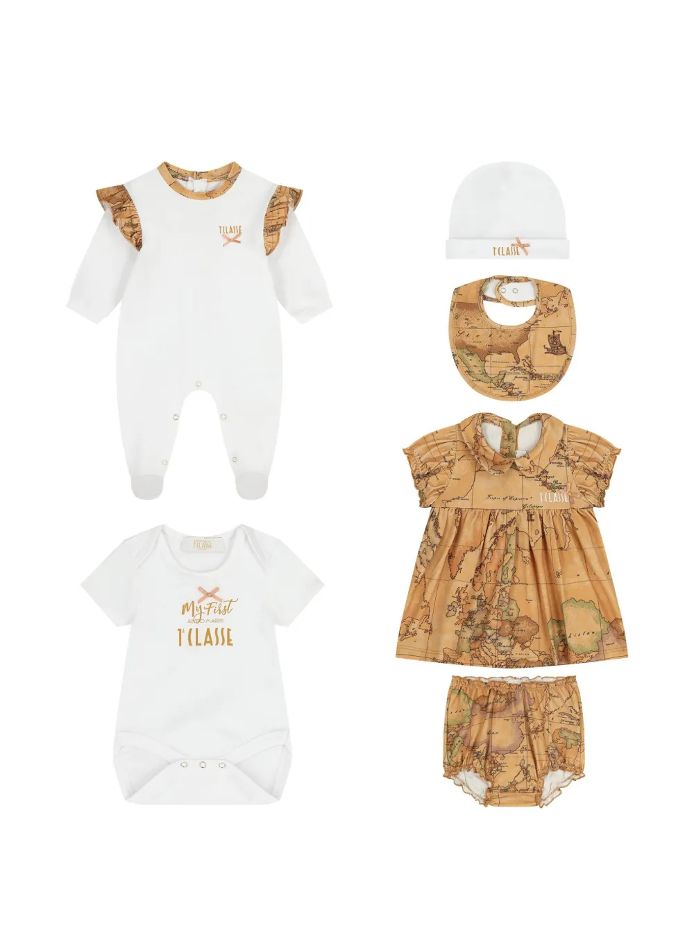 Alviero Martini Kids 1ᴬ Classe Geo Map Strampler-Set - Weiß