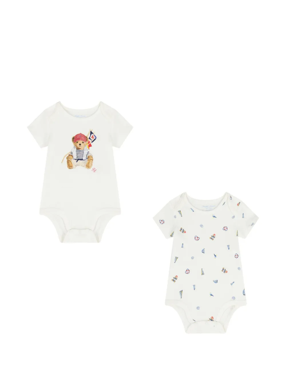 POLO RALPH LAUREN KIDS Body Polo Bear in cotone (2 pezzi) - Bianco