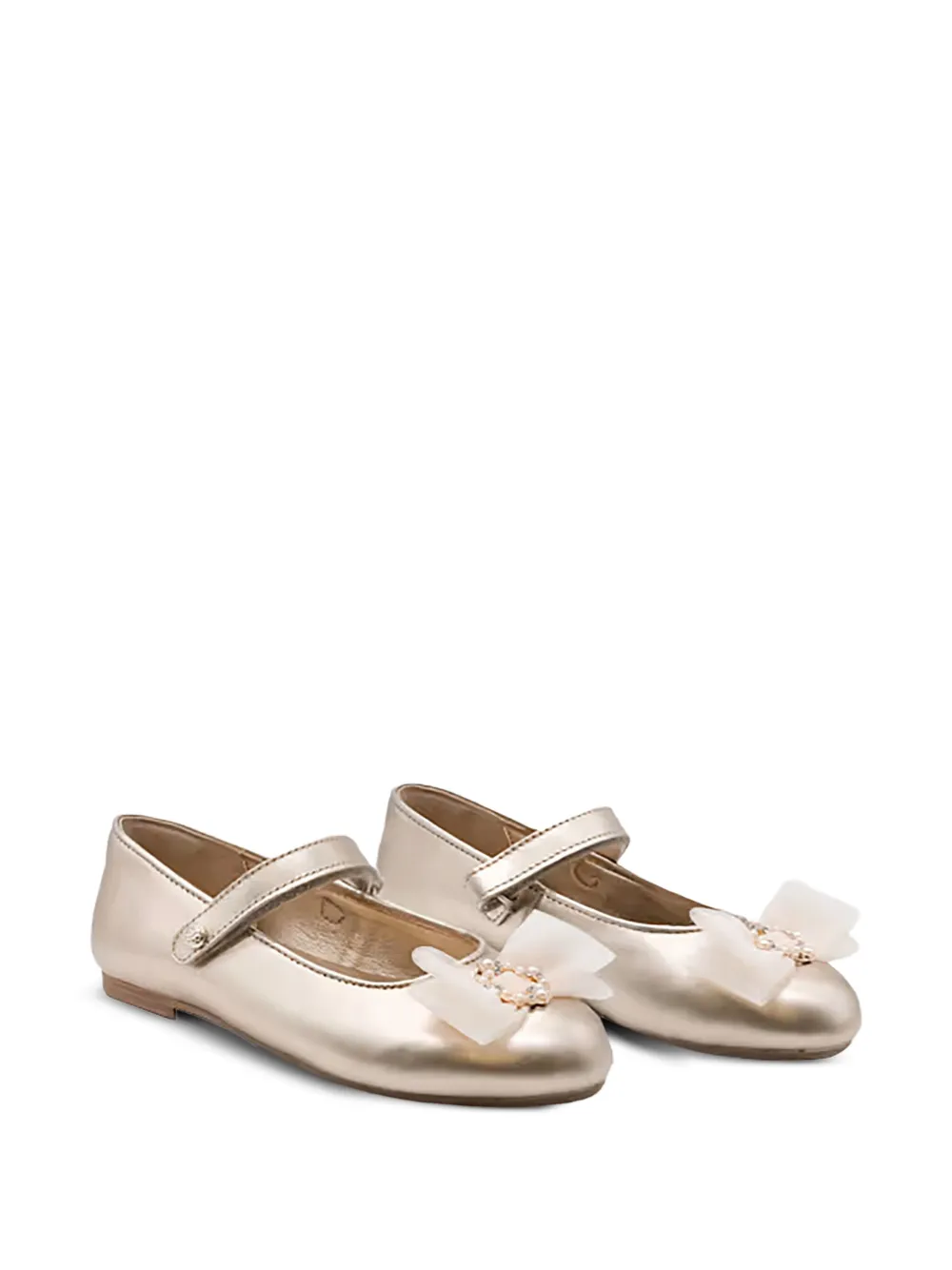 Abel & Lula Ballerine con fiocco in tulle - Oro