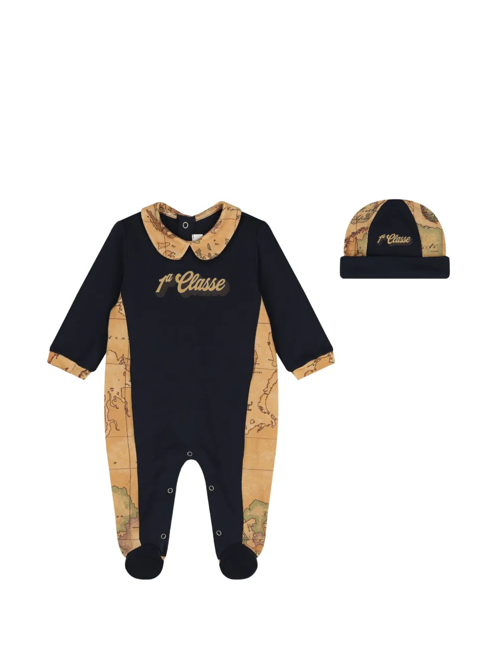 Alviero Martini Kids Set neonato con stampa mappa - Blu