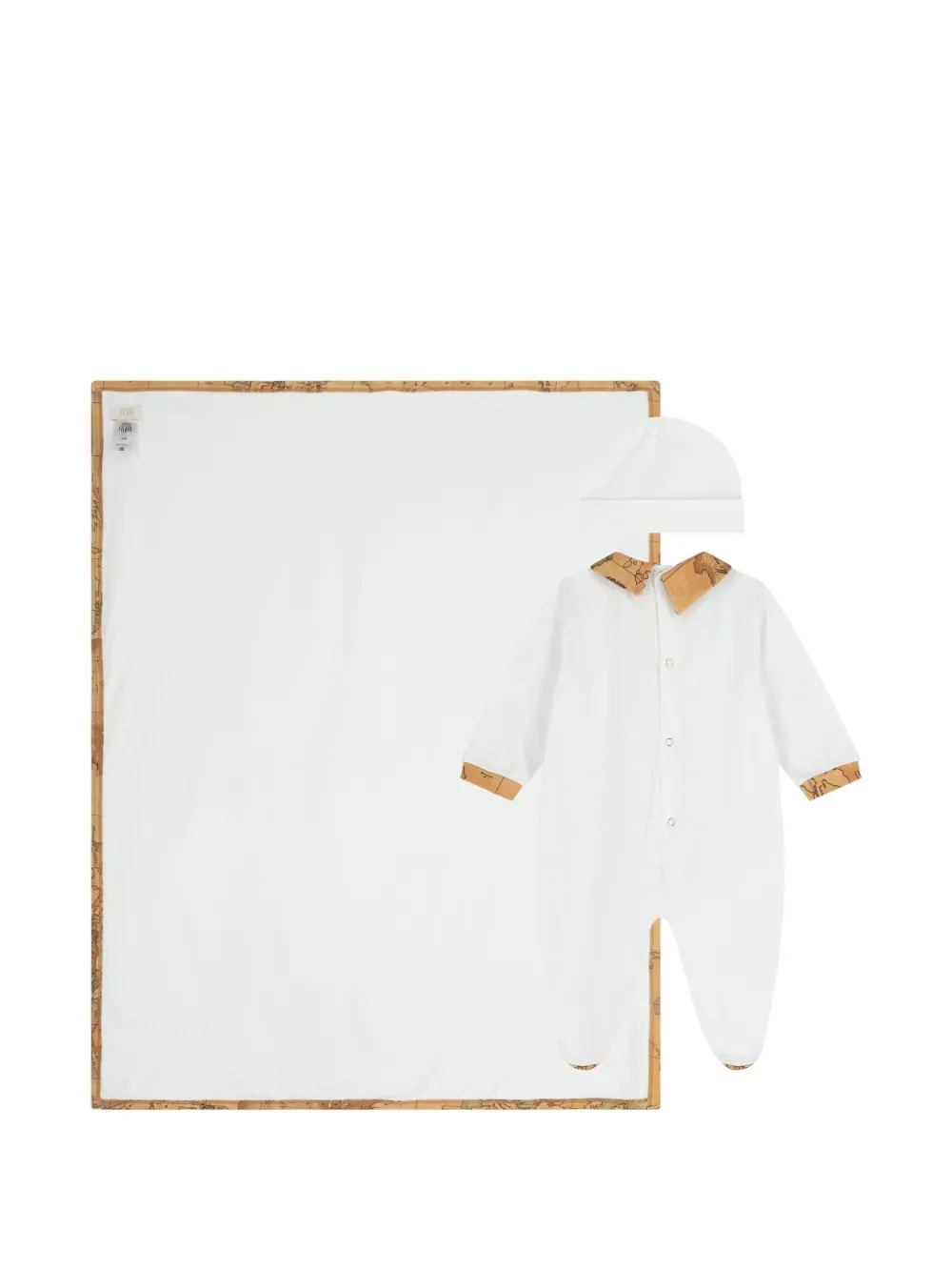 Alviero Martini Kids Romper muts en slabbetje Wit