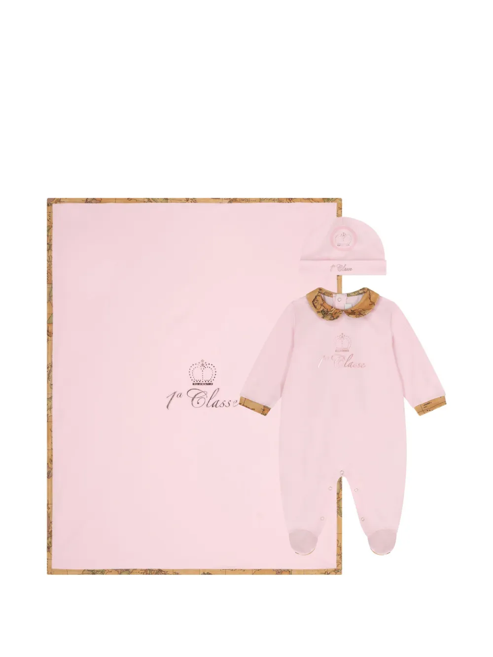Alviero Martini Kids Strampler mit Landkarten-Print (3er-Set) - Rosa