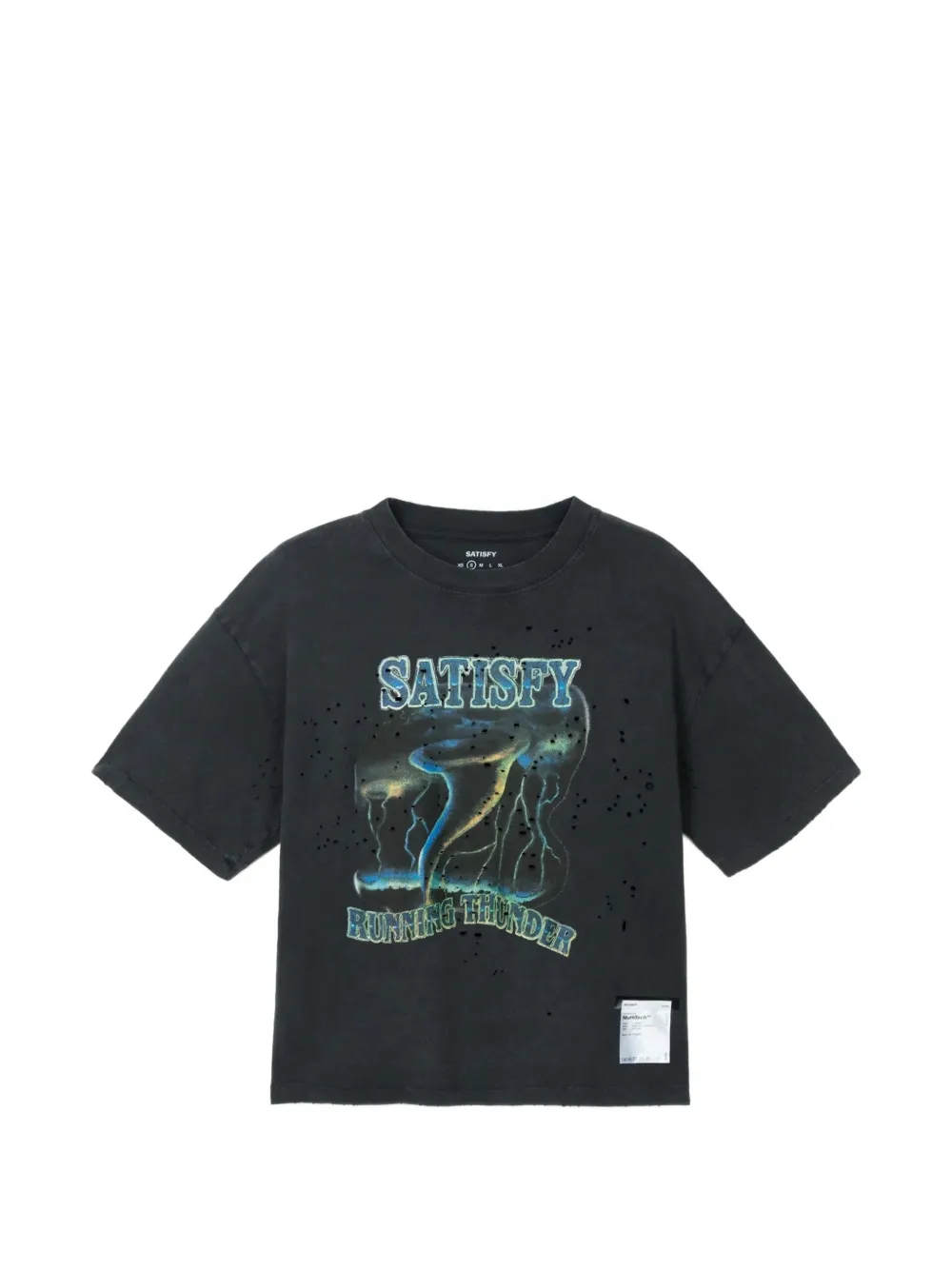 Satisfy graphic-print T-shirt - Schwarz