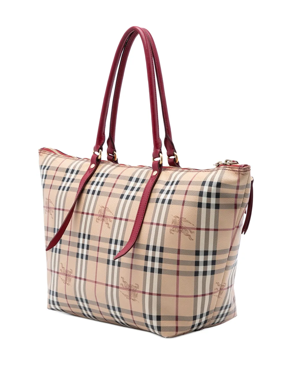  Burberry Pre-owned 2000-2017 Medium Haymarket Check Coated Canvas Salisbury Tote Bag - Brown 