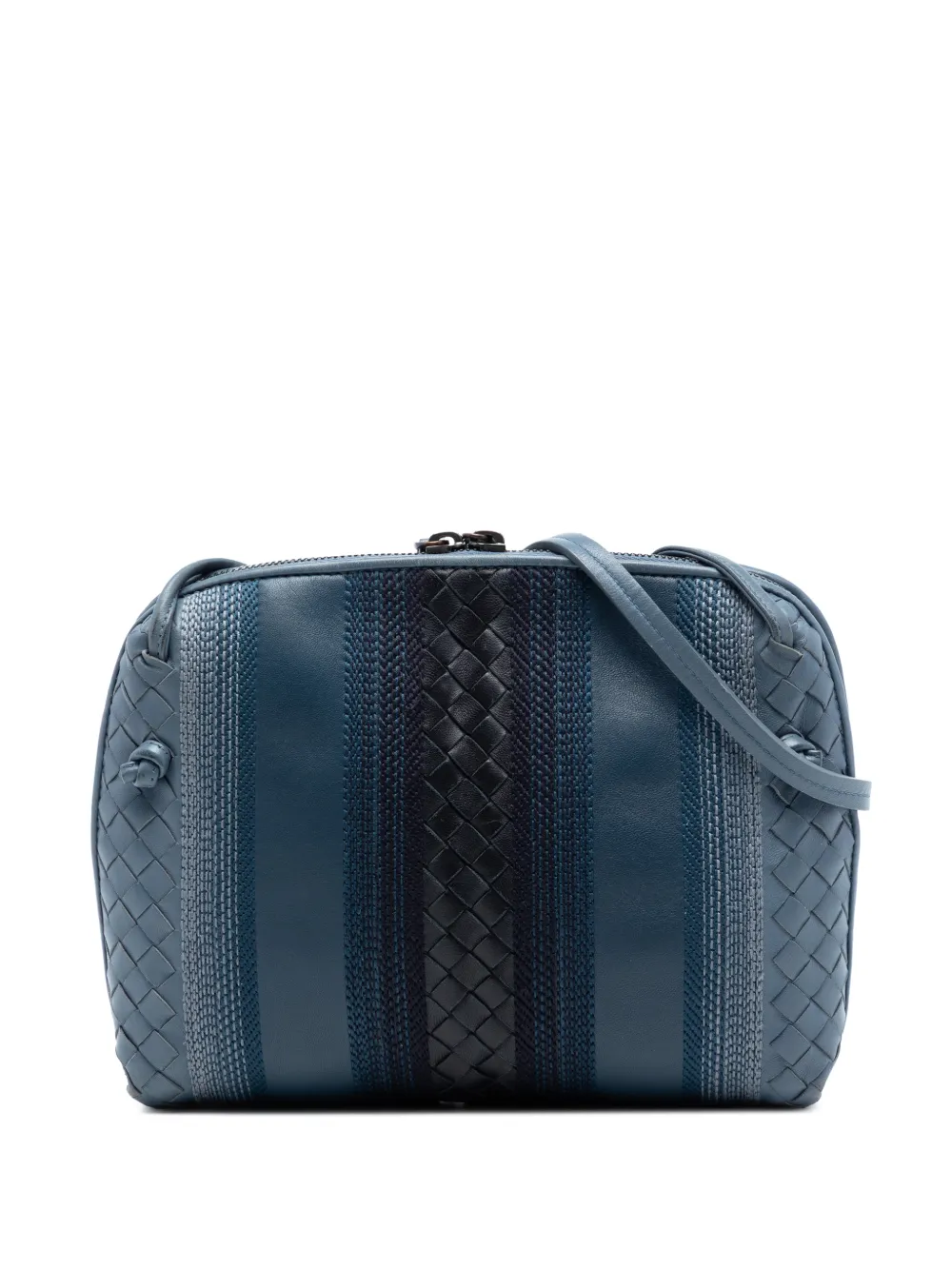 Bottega Veneta Pre-Owned 2012-2025 Nappa Intrecciato Embroidered Nodini crossbody bag - Blu