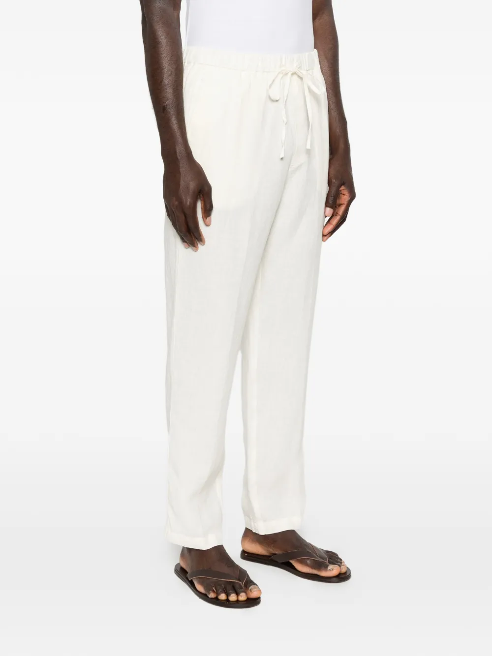 120% Lino Broek met trekkoord Beige