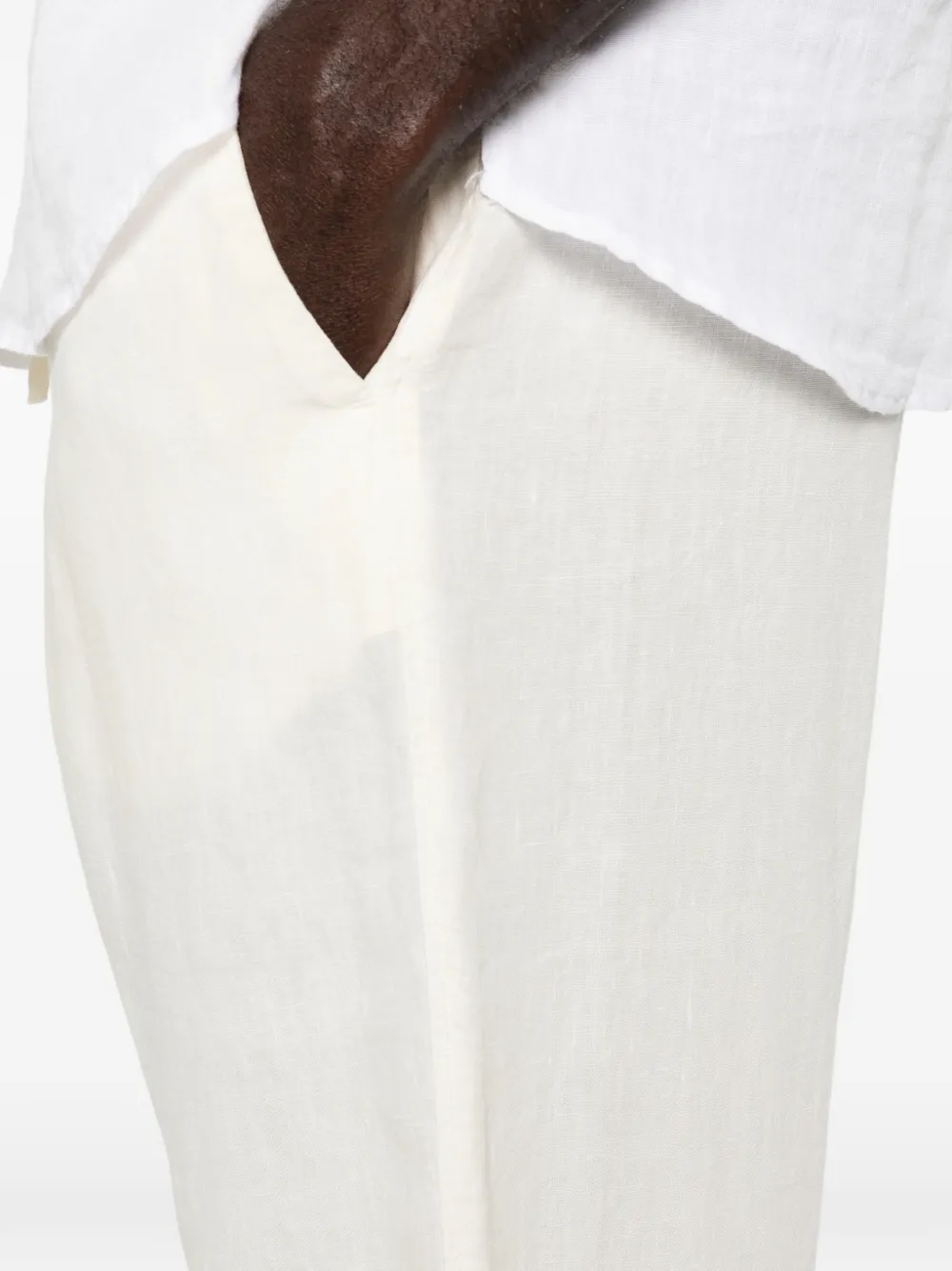 120% Lino Broek met trekkoord Beige