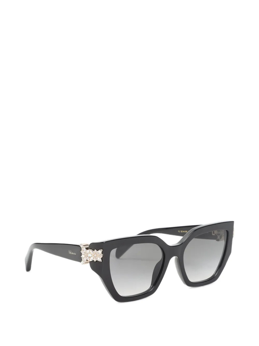  Chopard Eyewear Crystal Embellished Sunglasses - Black 