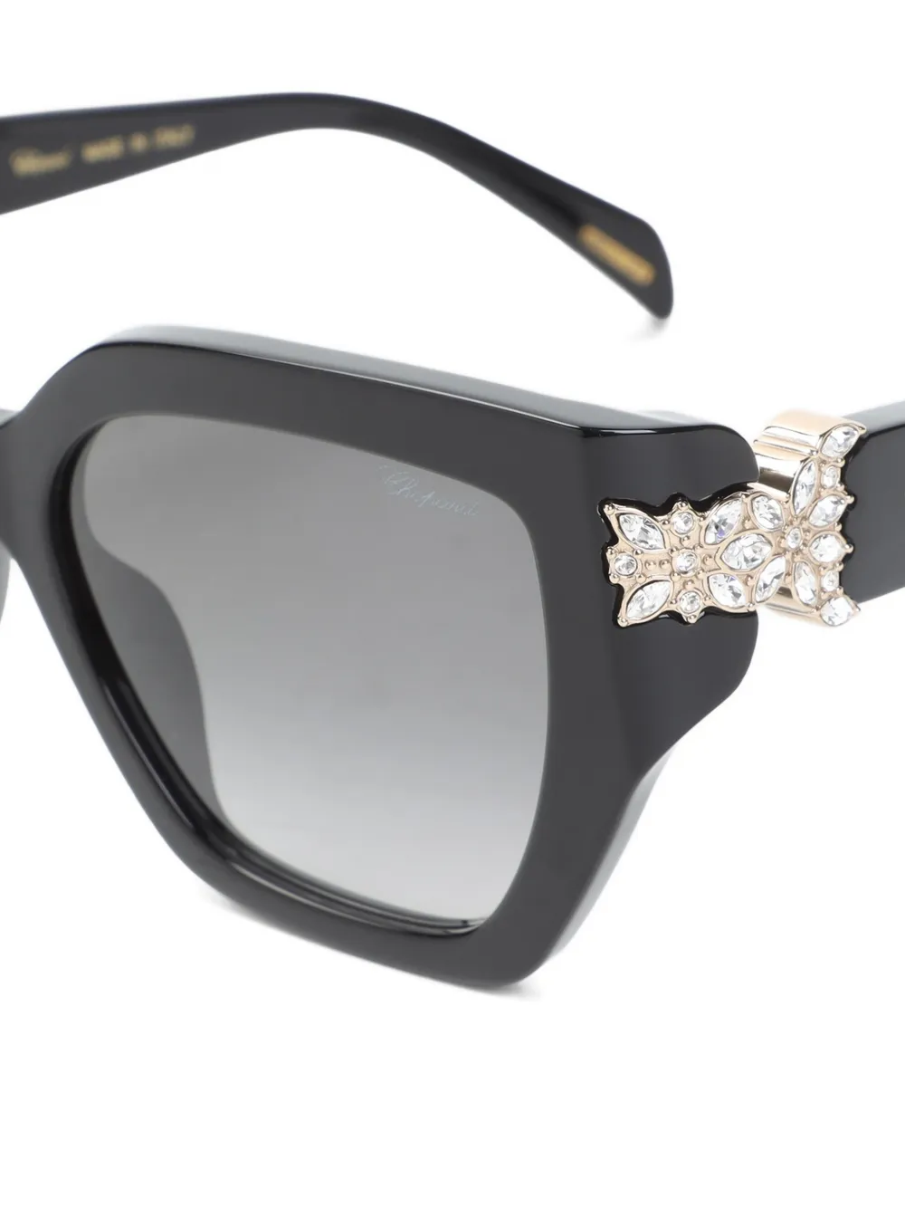  Chopard Eyewear Crystal Embellished Sunglasses - Black 