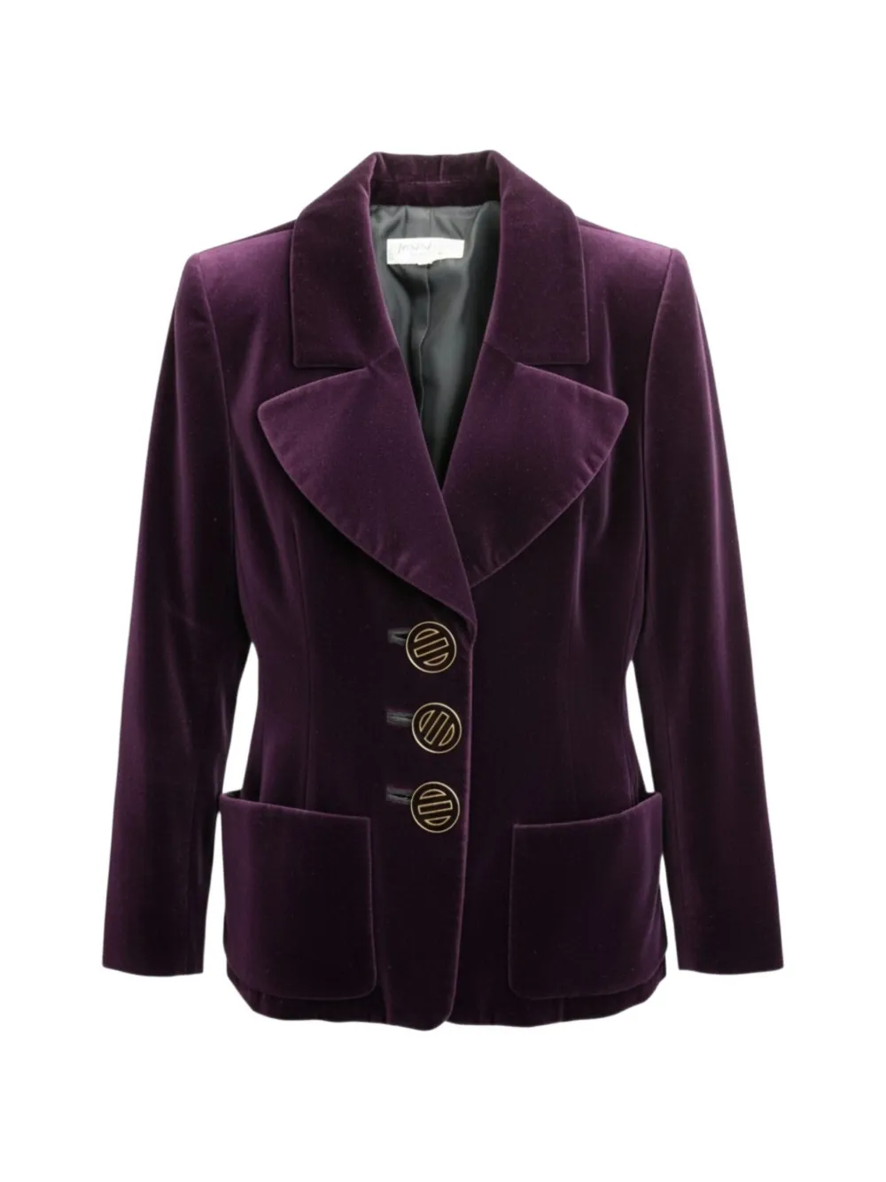 Saint Laurent Pre-Owned 1992-1993 velvet button jacket - Violett