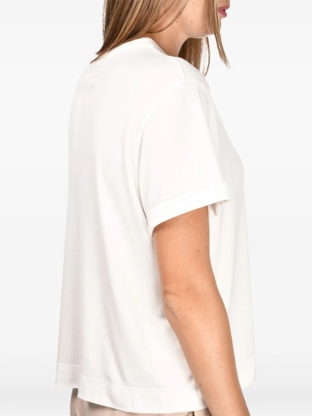 Gran Sasso Top met opgerolde cuffs Wit