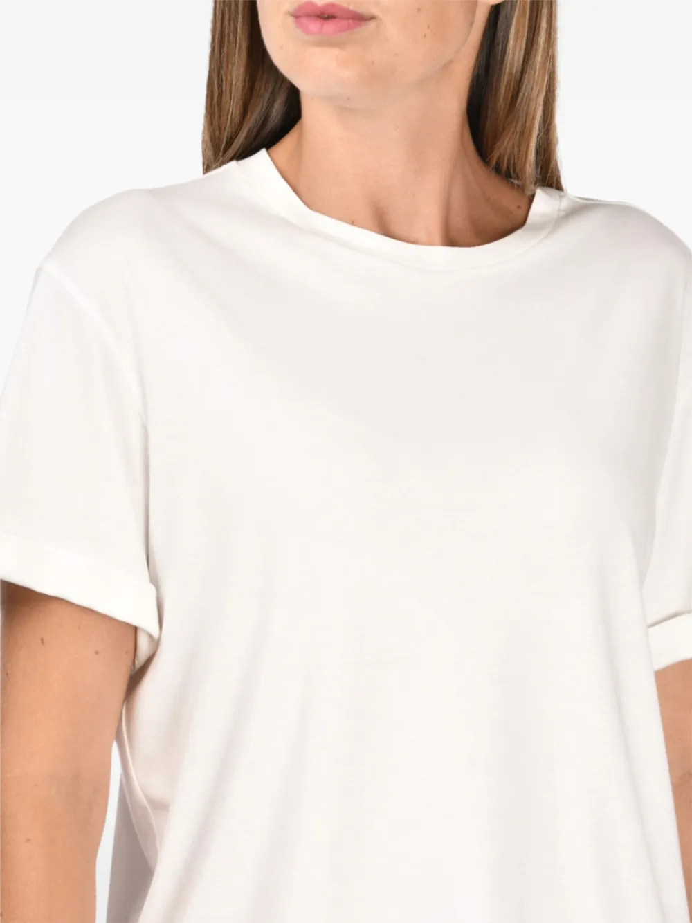 Gran Sasso Top met opgerolde cuffs Wit