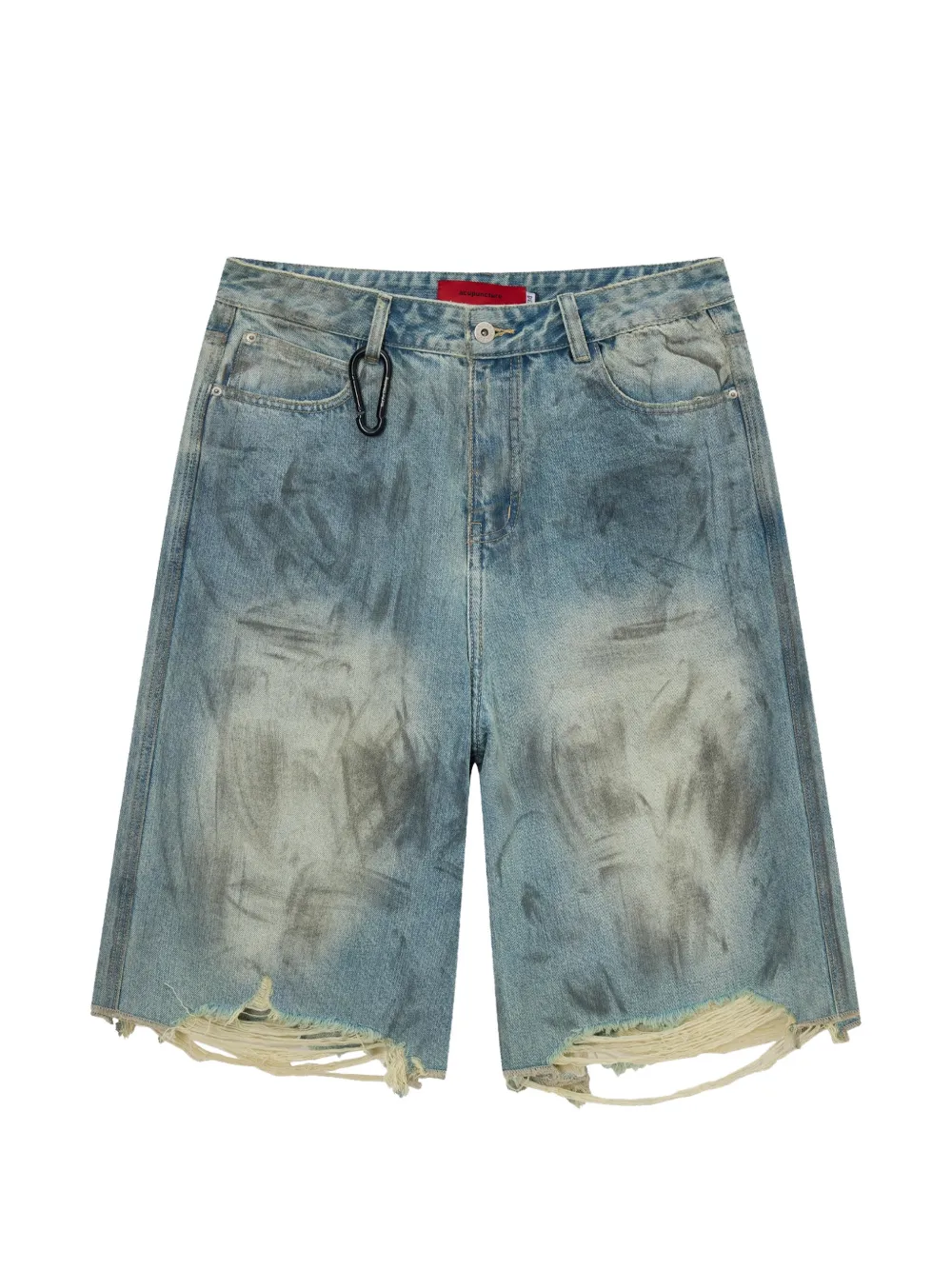 ACUPUNCTURE 1993 distressed faded-effect shorts - Blu