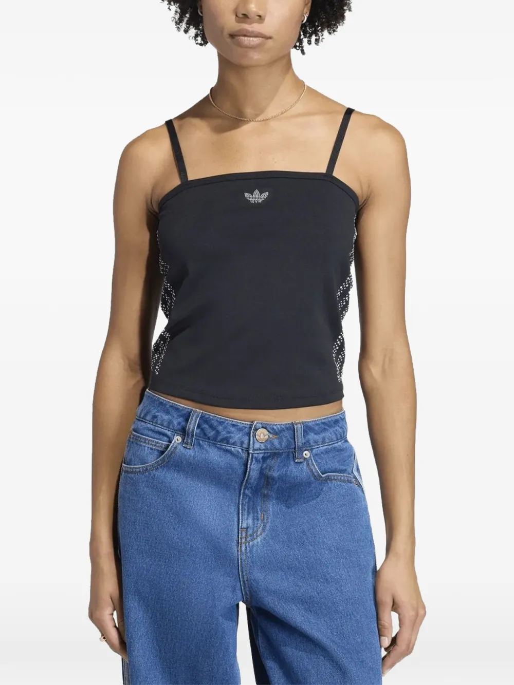 adidas Top verfraaid met logo Zwart