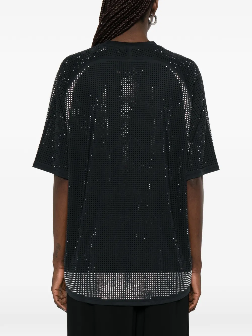adidas T-shirt met logo van stras Zwart