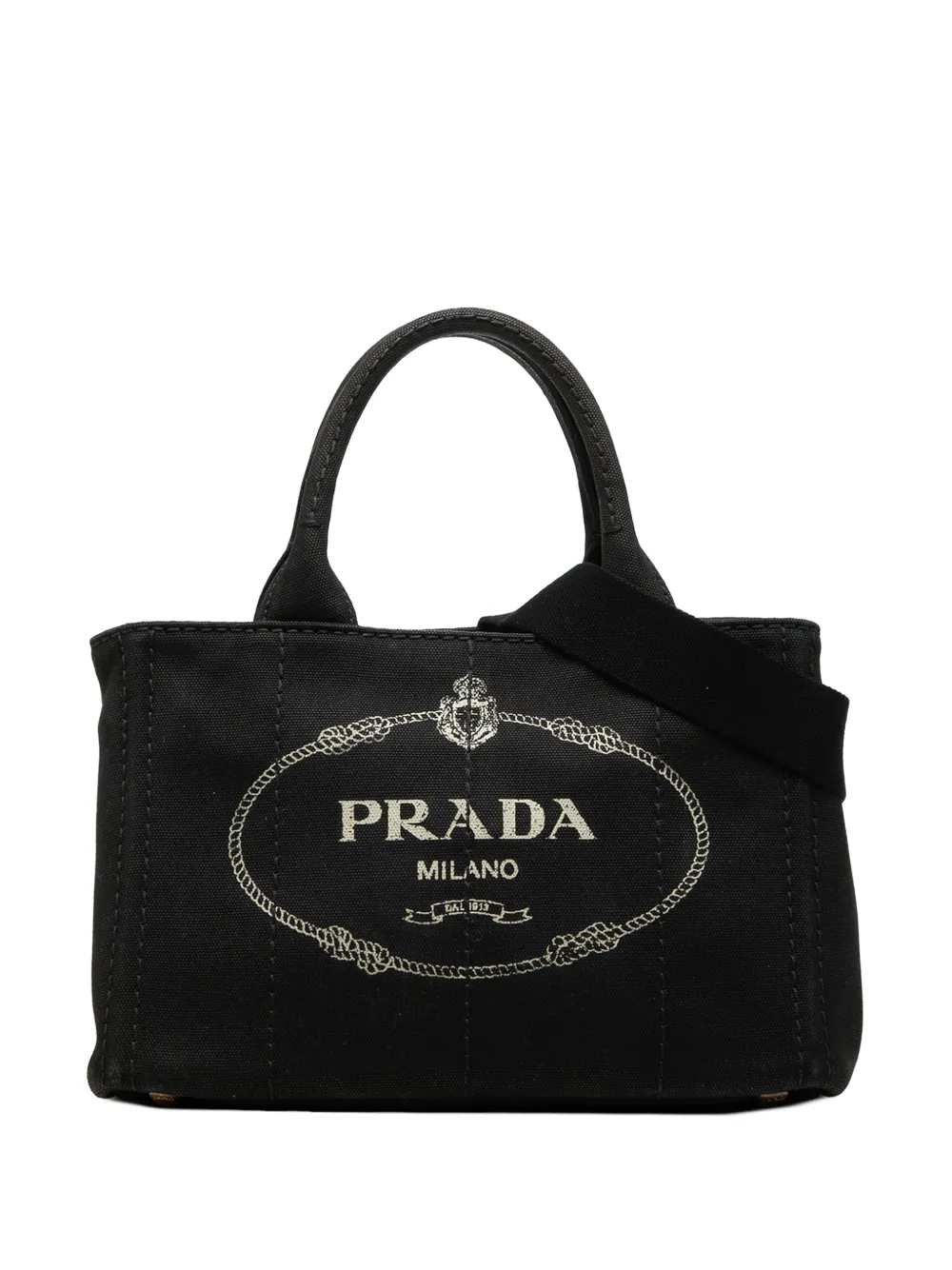 Prada Pre-Owned 2013-2026 Small Canvas Canapa Logo satchel - Nero