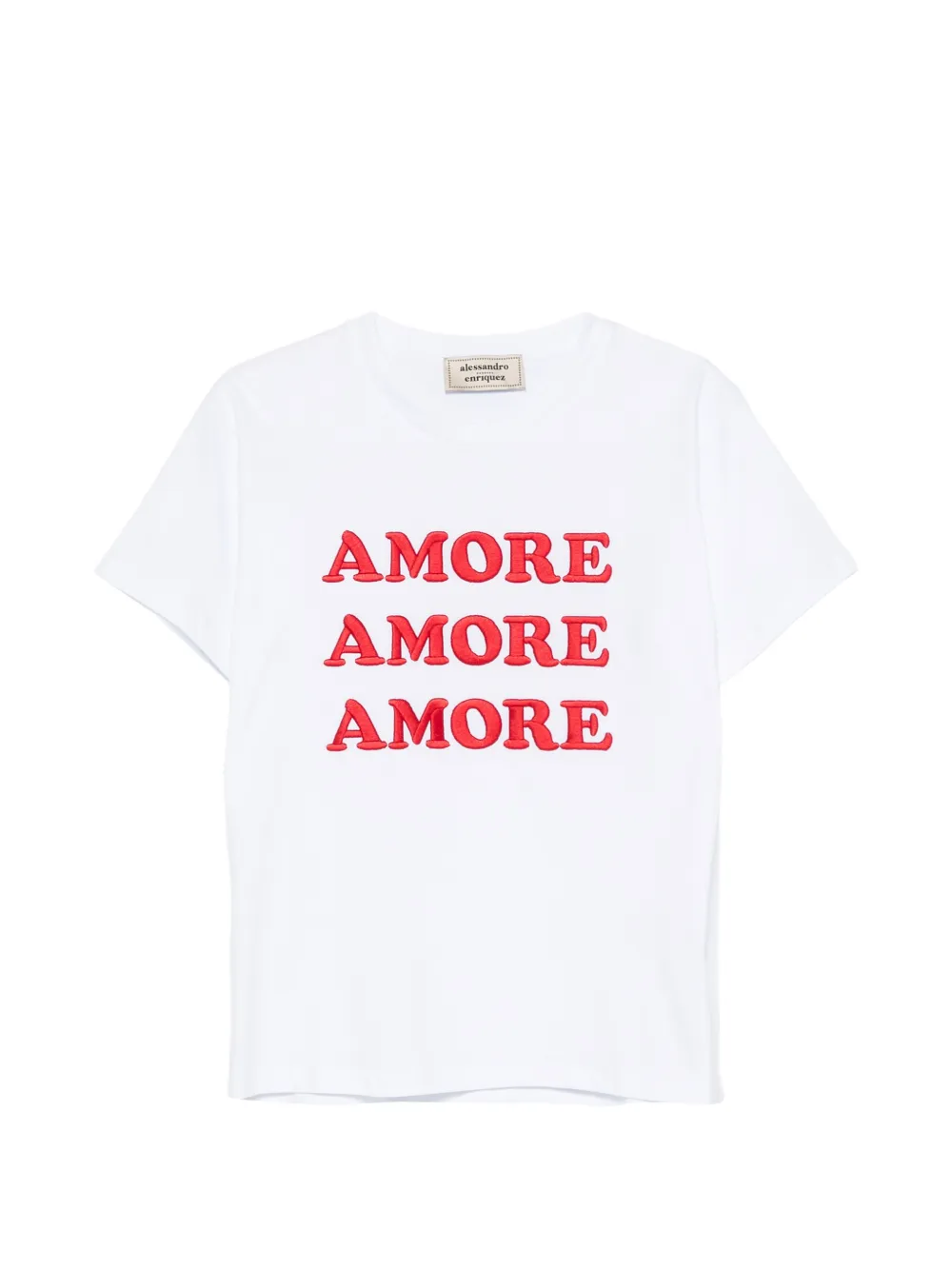 alessandro enriquez slogan-embroidered T-shirt - Bianco