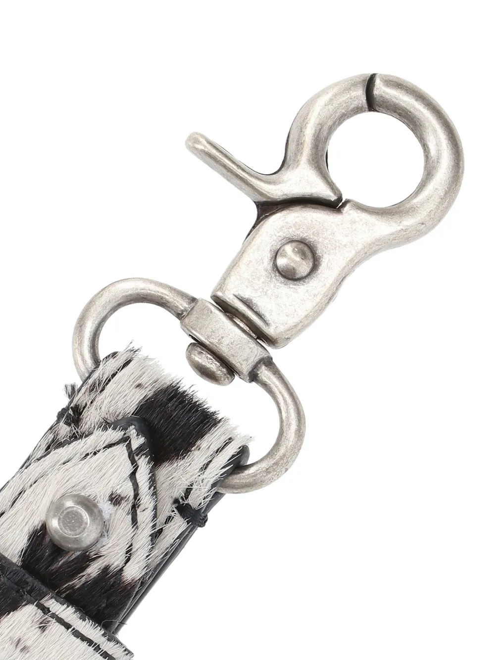  Represent Cowhide Keyring - White 