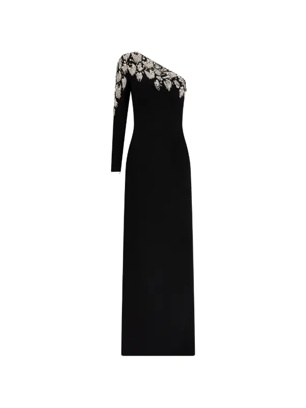 jenny packham black evening dress Charisma embellished crpe gown in black - Jenny Packham