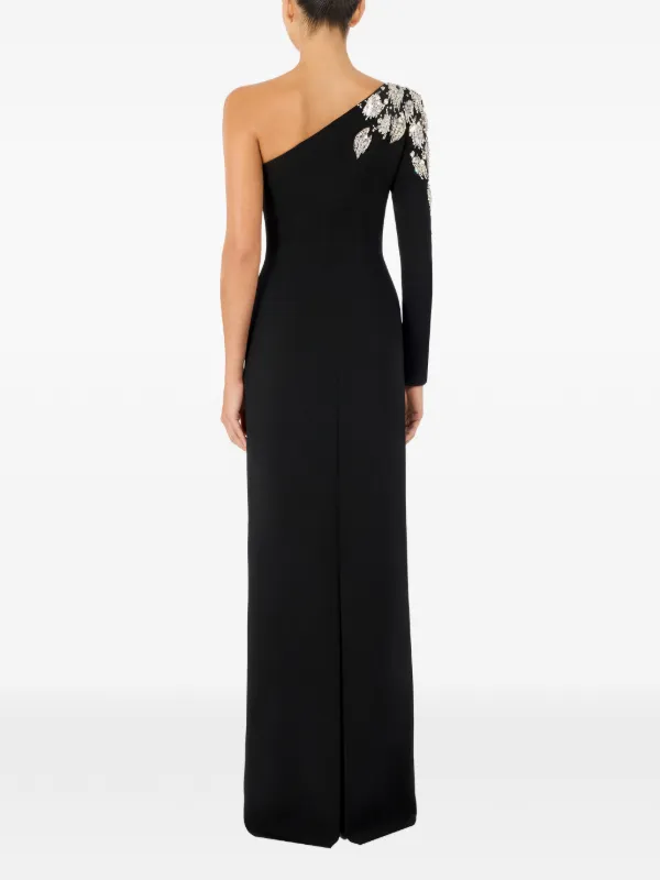 jenny packham one shoulder dress Jenny Packham Crystal-embellished One-shoulder Maxi Dress