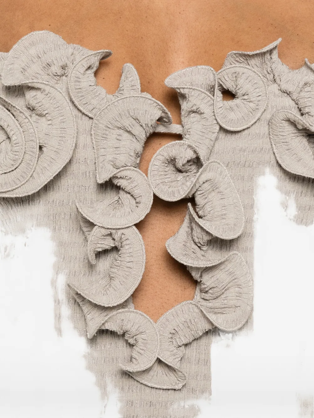 Magda Butrym Jurk met bloemenpatch Beige