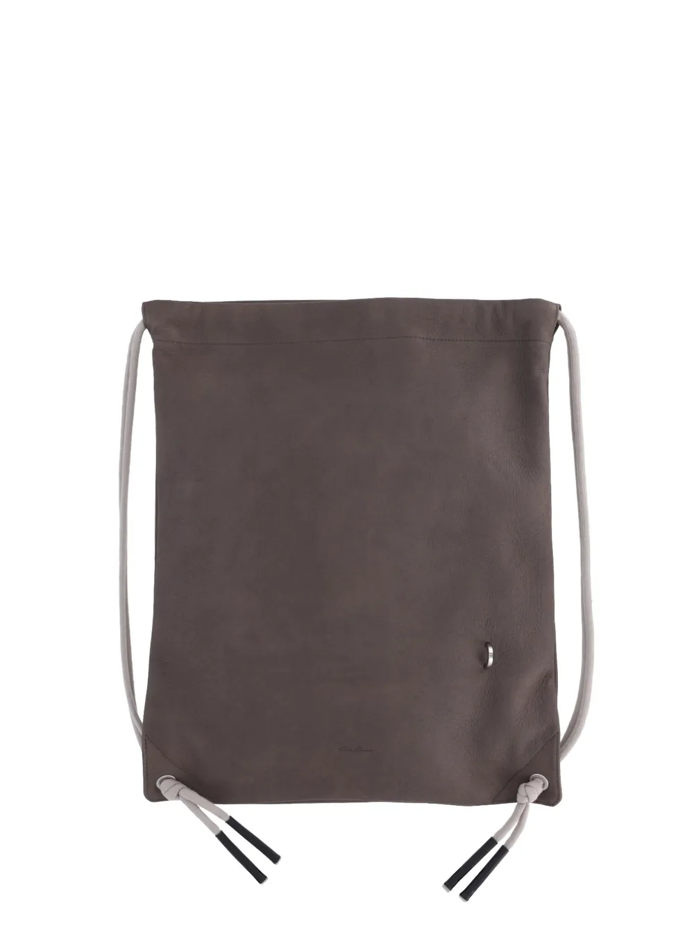 Rick Owens drawstring leather backpack - Marrone