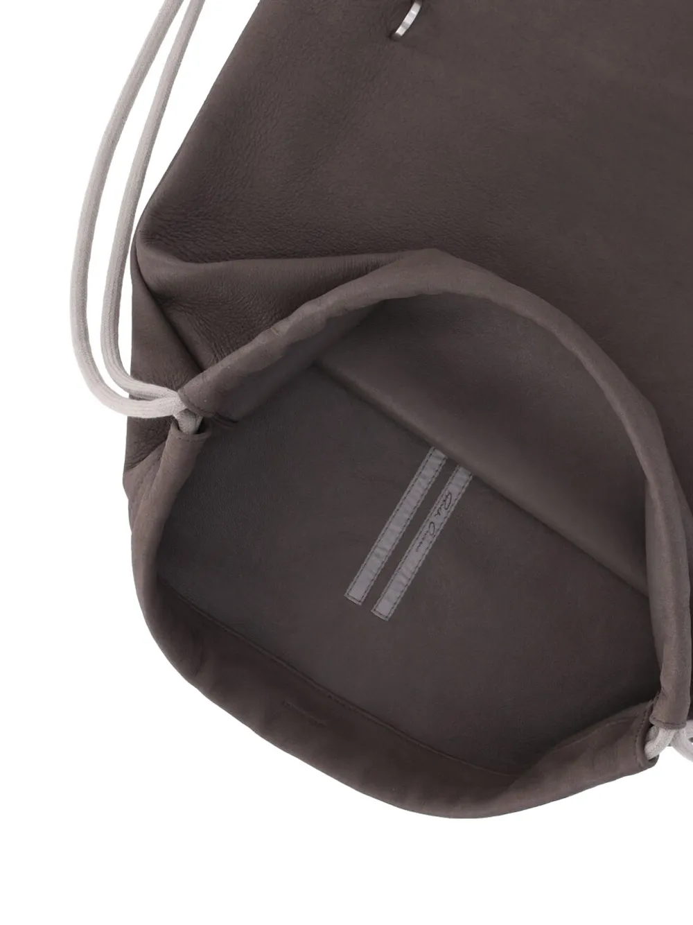  Rick Owens Drawstring Leather Backpack - Brown 