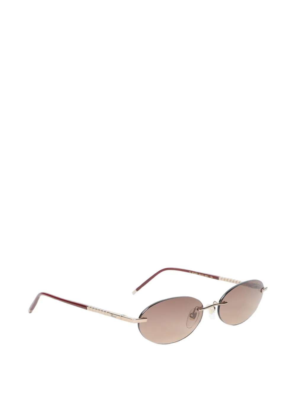  Chopard Eyewear Rimless Oval-frame Sunglasses - Gold 