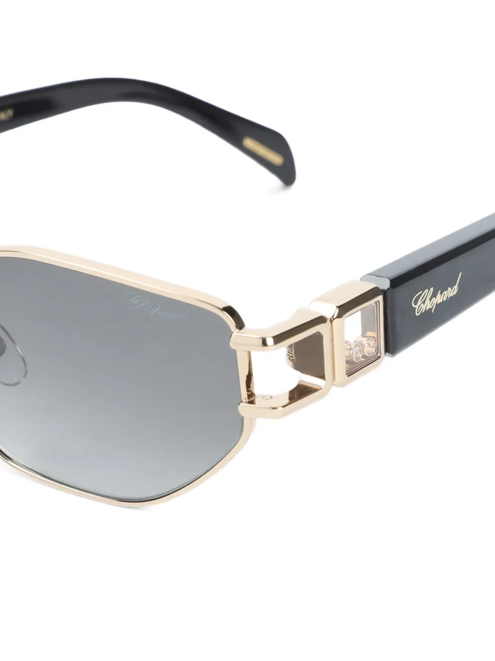  Chopard Eyewear Geometric Metal Sunglasses - Gold 