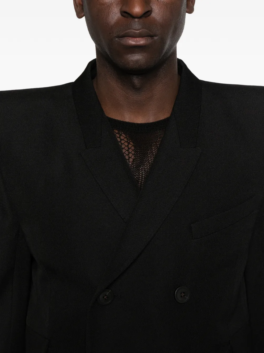 Rick Owens Double-breasted Blazer In Black
