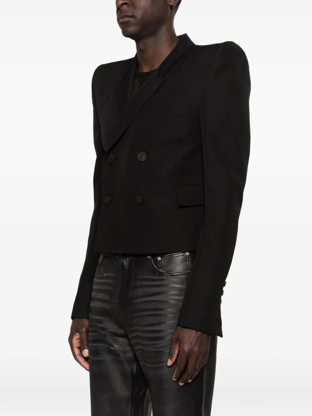 Rick Owens Double-breasted Blazer In Black