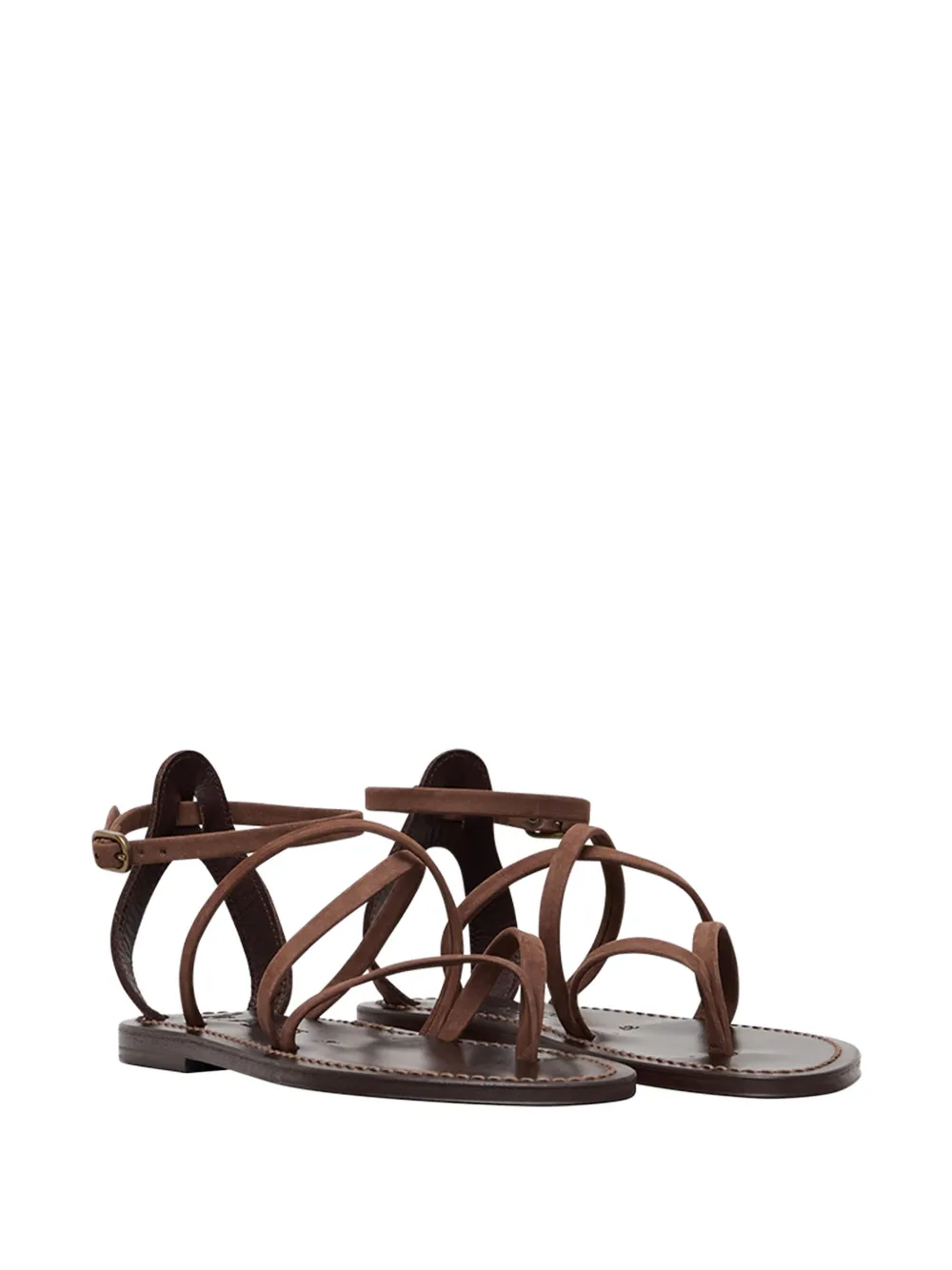 K. Jacques Epicure multi-strap leather flat sandals Bruin